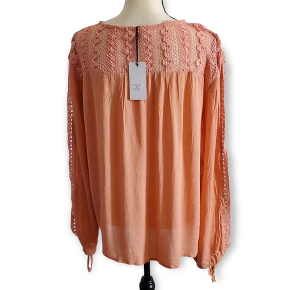 Coral LOVE RICHE Lace Slit Arms linen type Women's - Picture 3 of 7